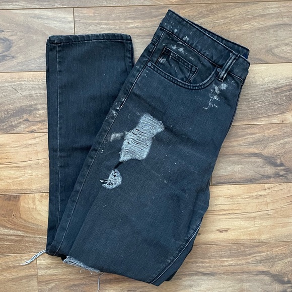 WAVEN ELSA DISTRESSED MOM JEANS - BLACK - Picture 4 of 8